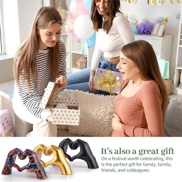 Gold Gesture Statue Decoration Home Decor Bedroom Bookshelf Coffee Table Statue - Picture 8 of 8